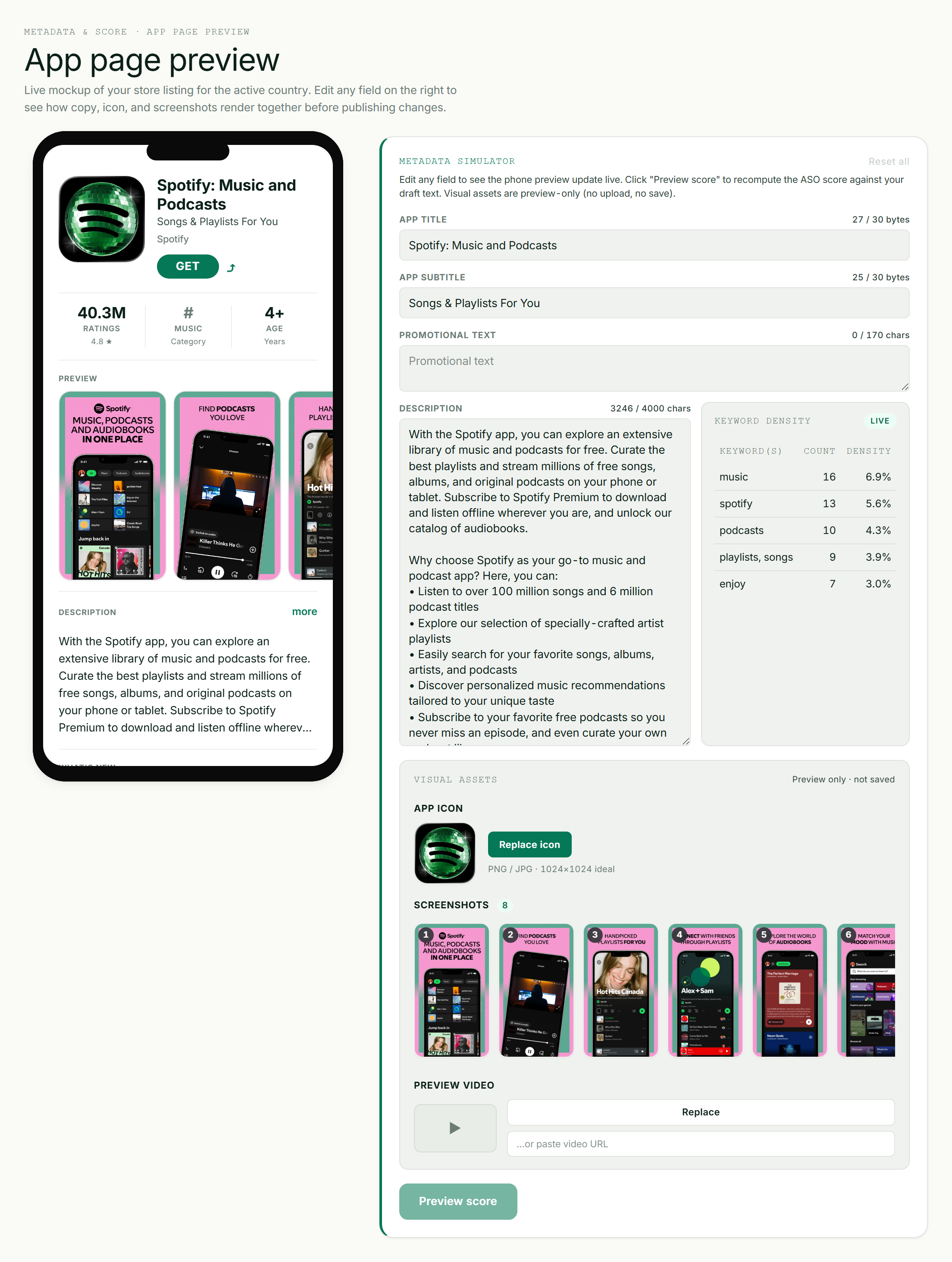 ASOScan listing preview to plan creative changes before you test